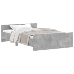 Berkfield Home Bed Frame with Headboard & Footboard Concrete Grey 120x200 cm - Size: Small Double - thumbnail 2