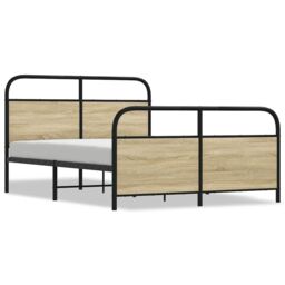 Berkfield Home Bed Frame Without Mattress 120x200 cm Sonoma Oak Engineered Wood in Brown - Size: Small Double - thumbnail 2