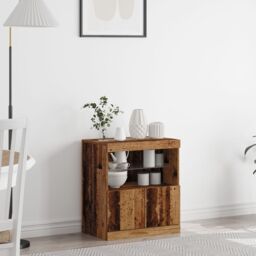 Berkfield Home Sideboard with LED Lights Old Wood 60x37x67 cm in Brown - Size: 60 x 37 x 67 cm - thumbnail 1