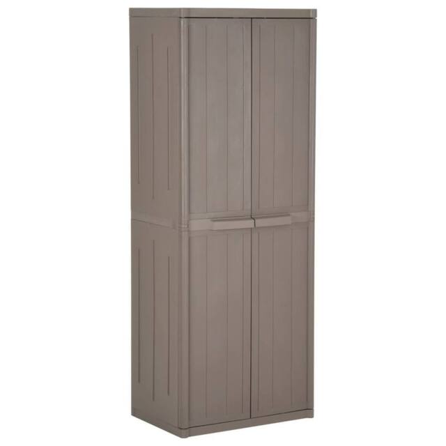 Berkfield Home Garden Storage Cabinet Brown 65x45x172 cm PP Wood Look - Size: 65 x 45 x 172 cm - image 1