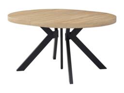 Vente-unique 6 - 12 Seater Extendable Dining Table In MDF & Steel - Light Natural in Light Oak - thumbnail 9