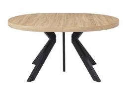 Vente-unique 6 - 12 Seater Extendable Dining Table In MDF & Steel - Light Natural in Light Oak - thumbnail 6