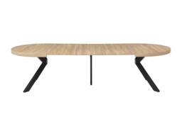 Vente-unique 6 - 12 Seater Extendable Dining Table In MDF & Steel - Light Natural in Light Oak - thumbnail 8