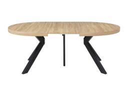 Vente-unique 6 - 12 Seater Extendable Dining Table In MDF & Steel - Light Natural in Light Oak - thumbnail 7