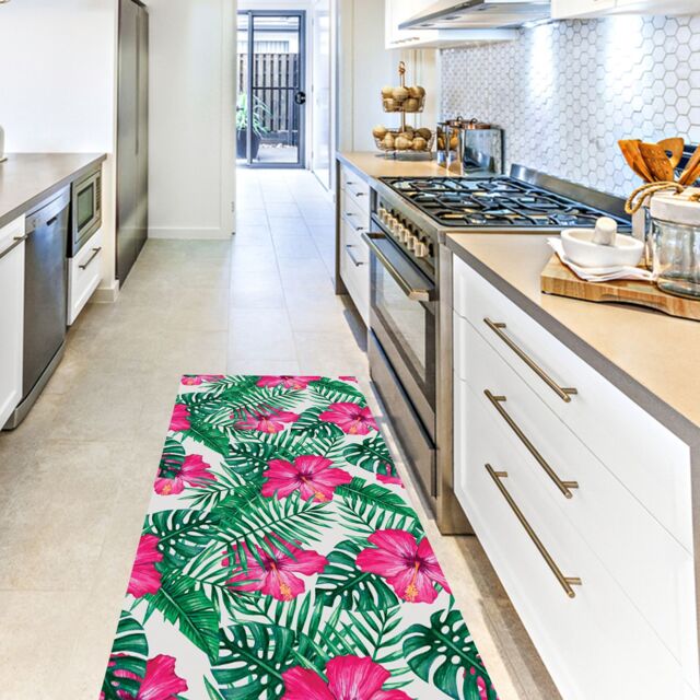 Artsy Mats Monstera Vinyl Floor Mat 190x67cm - Size: 67 cm x 190 cm - image 1