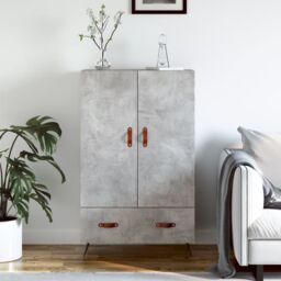 Berkfield Home Highboard Concrete Grey 69.5x31x115 cm Engineered Wood - thumbnail 1
