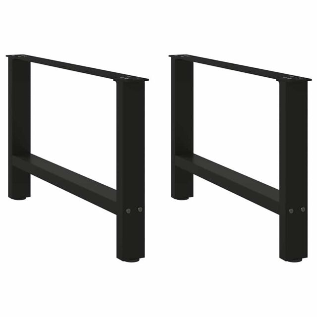 Berkfield Home Coffee Table Legs Black 2 pcs 70x(42-43) cm Steel - image 1
