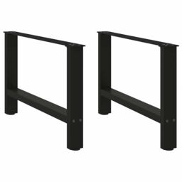 Berkfield Home Coffee Table Legs Black 2 pcs 70x(42-43) cm Steel - thumbnail 1