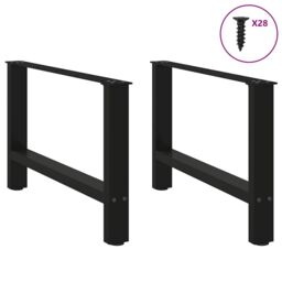 Berkfield Home Coffee Table Legs Black 2 pcs 70x(42-43) cm Steel - thumbnail 3