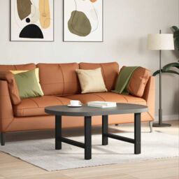Berkfield Home Coffee Table Legs Black 2 pcs 70x(42-43) cm Steel - thumbnail 2