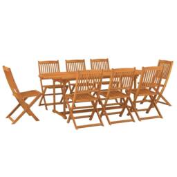 Berkfield Home 9 Piece Garden Dining Set Solid Acacia Wood in Brown