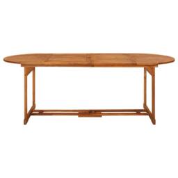 Berkfield Home 9 Piece Garden Dining Set Solid Acacia Wood in Brown - thumbnail 7