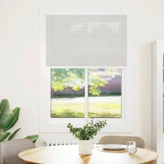 Berkfield Home Pleated Blind Light Grey 100x150 cm Fabric Width 99.4 cm Polyester - image 1
