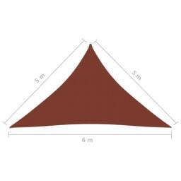 Berkfield Home Sunshade Sail Oxford Fabric Triangular 5x5x6 m Terracotta in Brown - thumbnail 6