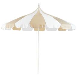 Wyld and Coco Garden Market Parasol 2.45m Beige and White Polyester Canopy Aluminium - thumbnail 2