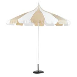 Wyld and Coco Garden Market Parasol 2.45m Beige and White Polyester Canopy Aluminium - thumbnail 4
