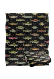 JQ Licensing Fish Crossed Fishing Rods Pattern Silky Touch Super Soft Throw Blanket 152 X 127 cm in White - thumbnail 2