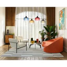 Netlighting Toy Bar Pendant Matt Black Multicolour Glass Shade 4x E27 - thumbnail 6