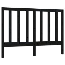 Berkfield Home Bed Headboard Black 126x4x100 cm Solid Wood Pine - Size: 126 x 4 x 100 cm - thumbnail 2