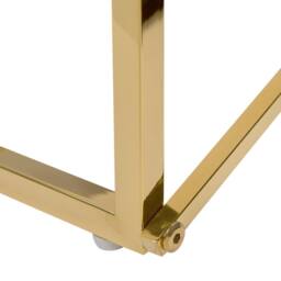 Wyld and Coco Rectangular White Marble-Effect Coffee Table Gold Legs 100 x 50 cm - thumbnail 6