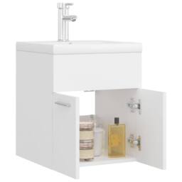Berkfield Home Sink Cabinet with Built-in Basin White Engineered Wood - thumbnail 4