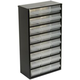 Loops 305 x 155 x 555mm 24 Drawer Parts Cabinet - BLACK - Wall Mounted / Standing Box