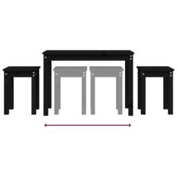 Berkfield Home Nesting Tables 3 pcs Black Solid Wood Pine - thumbnail 8