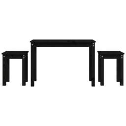 Berkfield Home Nesting Tables 3 pcs Black Solid Wood Pine - thumbnail 3