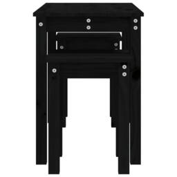Berkfield Home Nesting Tables 3 pcs Black Solid Wood Pine - thumbnail 7