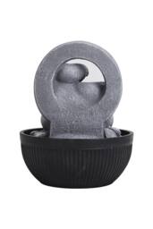Living and Home Garden Fountain Resin Water Feature with LED Light in Grey - thumbnail 5