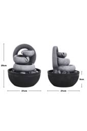 Living and Home Garden Fountain Resin Water Feature with LED Light in Grey - thumbnail 3