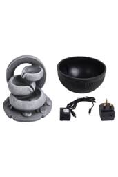 Living and Home Garden Fountain Resin Water Feature with LED Light in Grey - thumbnail 6