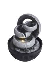 Living and Home Garden Fountain Resin Water Feature with LED Light in Grey - thumbnail 4