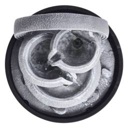 Living and Home Garden Fountain Resin Water Feature with LED Light in Grey - thumbnail 7