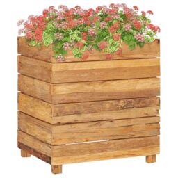 Berkfield Home Raised Bed 50x40x55 cm Solid Wood Teak & Steel in Brown - Size: 50 x 40 x 55 cm