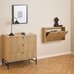 Furniture To Go Albany Shoe Cabinet 1 Flip Down Door In Oak in Light Brown - thumbnail 6