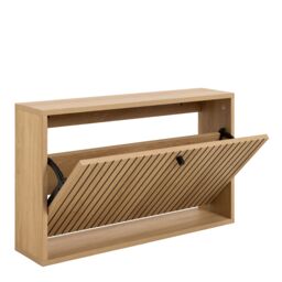 Furniture To Go Albany Shoe Cabinet 1 Flip Down Door In Oak in Light Brown - thumbnail 4