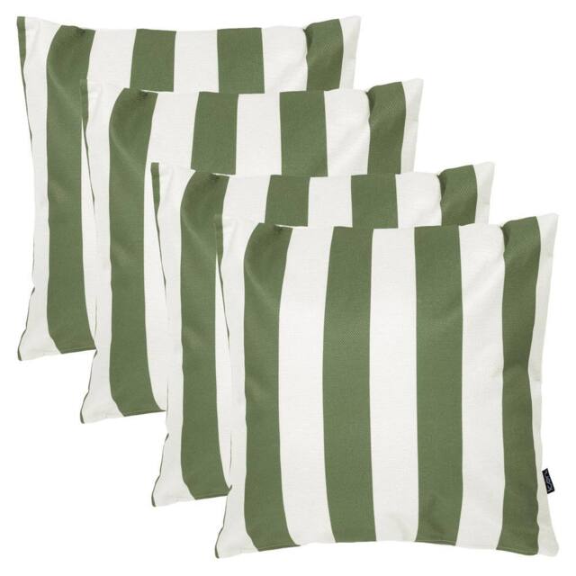 icon 4 Pack Cushion 43x43 Kyoto Fabric, Stripe, Olive - image 1