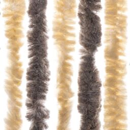 Berkfield Home Fly Curtain Dark Brown & Beige 90x200 cm Chenille - thumbnail 5