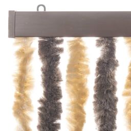Berkfield Home Fly Curtain Dark Brown & Beige 90x200 cm Chenille - thumbnail 4