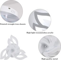 COMELY 40W Creative Magnolia Petal Design Ceiling Light, White, 6500K in White - thumbnail 4