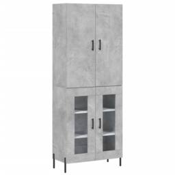 Berkfield Home Highboard Concrete Grey 69.5x34x180 cm Engineered Wood - thumbnail 1