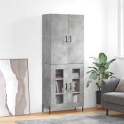 Berkfield Home Highboard Concrete Grey 69.5x34x180 cm Engineered Wood - thumbnail 2