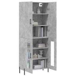 Berkfield Home Highboard Concrete Grey 69.5x34x180 cm Engineered Wood - thumbnail 3