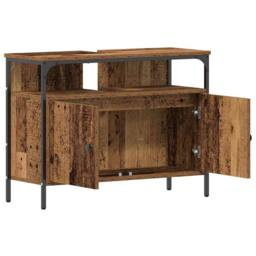 Berkfield Home Bathroom Sink Cabinet Old Wood 80x30x60 cm Engineered Wood in Brown - Size: 80 x 30 x 60 cm - thumbnail 5