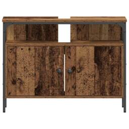 Berkfield Home Bathroom Sink Cabinet Old Wood 80x30x60 cm Engineered Wood in Brown - Size: 80 x 30 x 60 cm - thumbnail 6