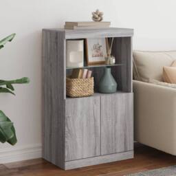 Berkfield Home Sideboard with LED Lights Grey Sonoma 60.5x37x100 cm - thumbnail 2