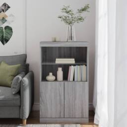 Berkfield Home Sideboard with LED Lights Grey Sonoma 60.5x37x100 cm - thumbnail 4