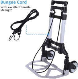 Xample 80KG Heavy Duty Lightweight Folding Hand Sack Trolley Truck Barrow Cart Wheel in Silver - thumbnail 3