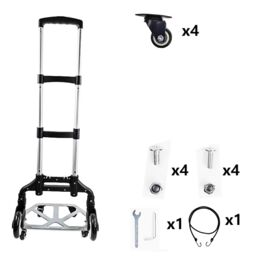 Xample 80KG Heavy Duty Lightweight Folding Hand Sack Trolley Truck Barrow Cart Wheel in Silver - thumbnail 2